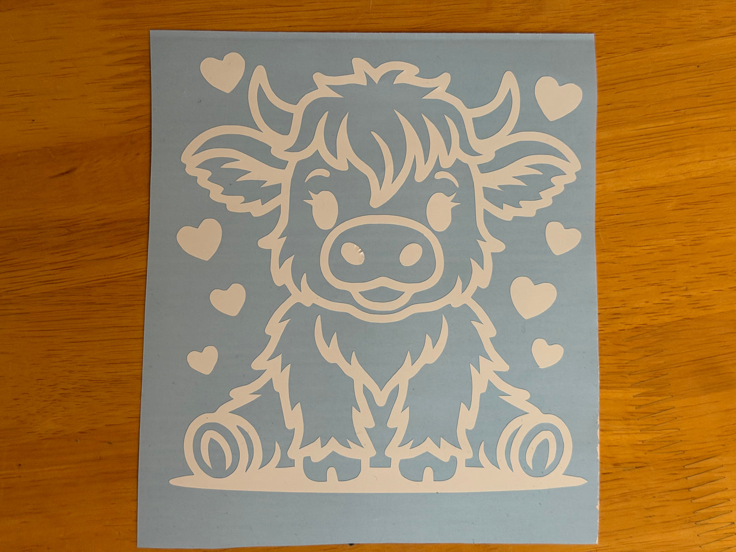 Highland Cow Vinyl Decal – Cute Highland Cow Sticker – Farm Animal Car, Laptop & Water Bottle Decal