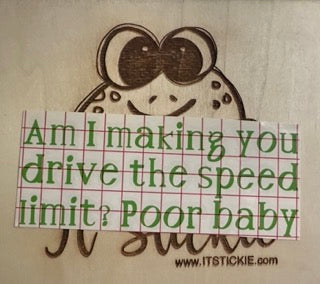 DecalAm I making you drive the speed limit? Poor Baby Decal image 0