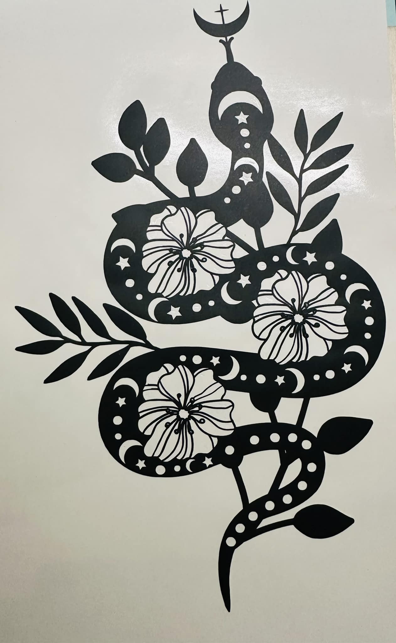 Snake & Flowers Decal, Car Decal, Laptop Sticker, Vinyl Dec image 0