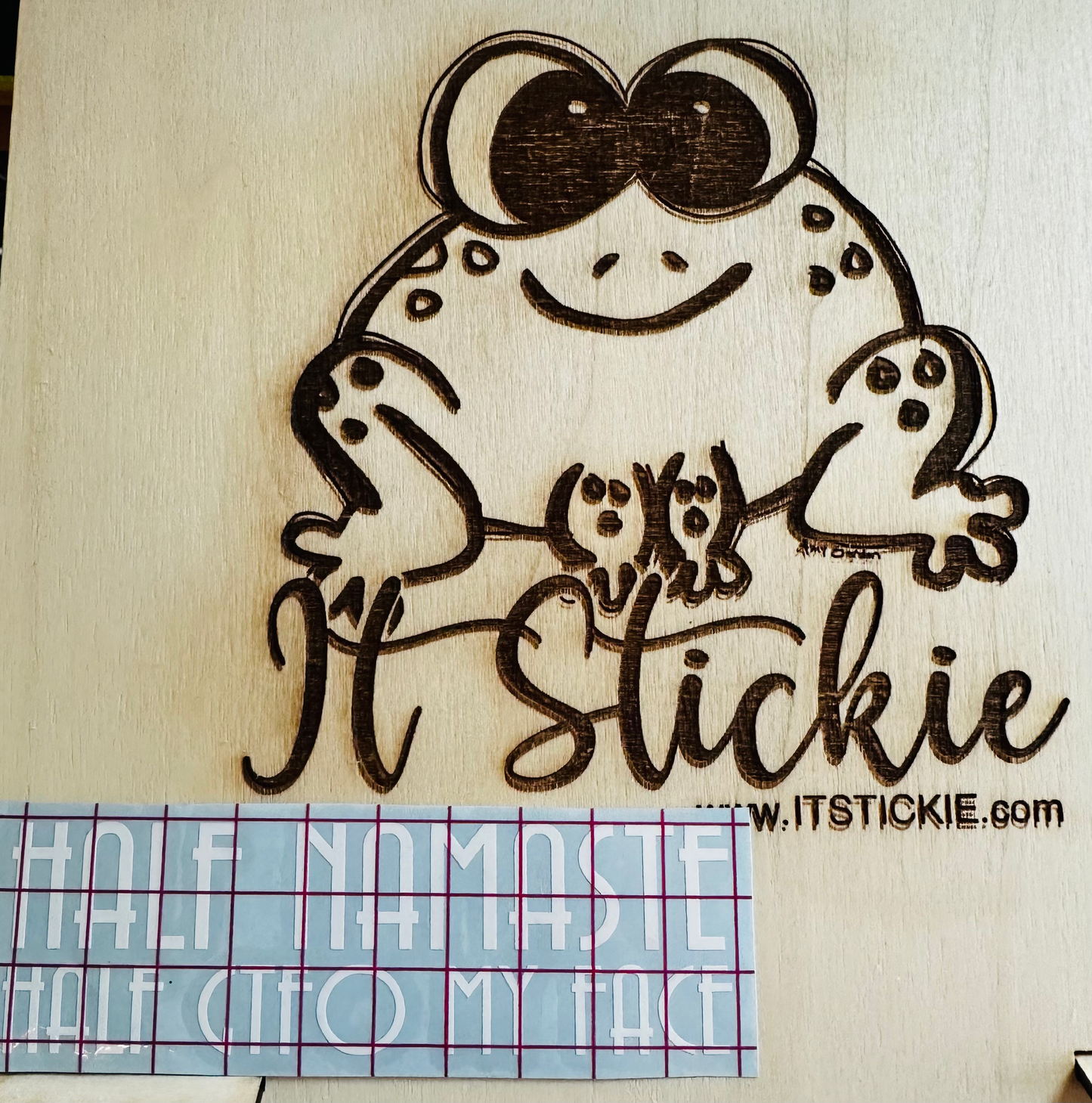 Half Namaste Half GTFO my Face Decal image 0