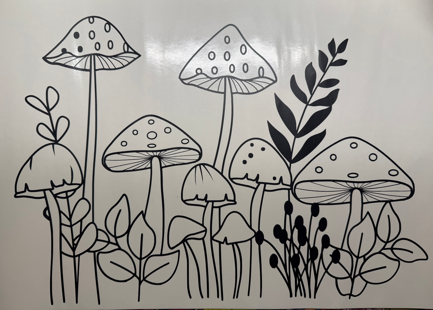 Mushroom Garden Almost Full Window Decal image 0