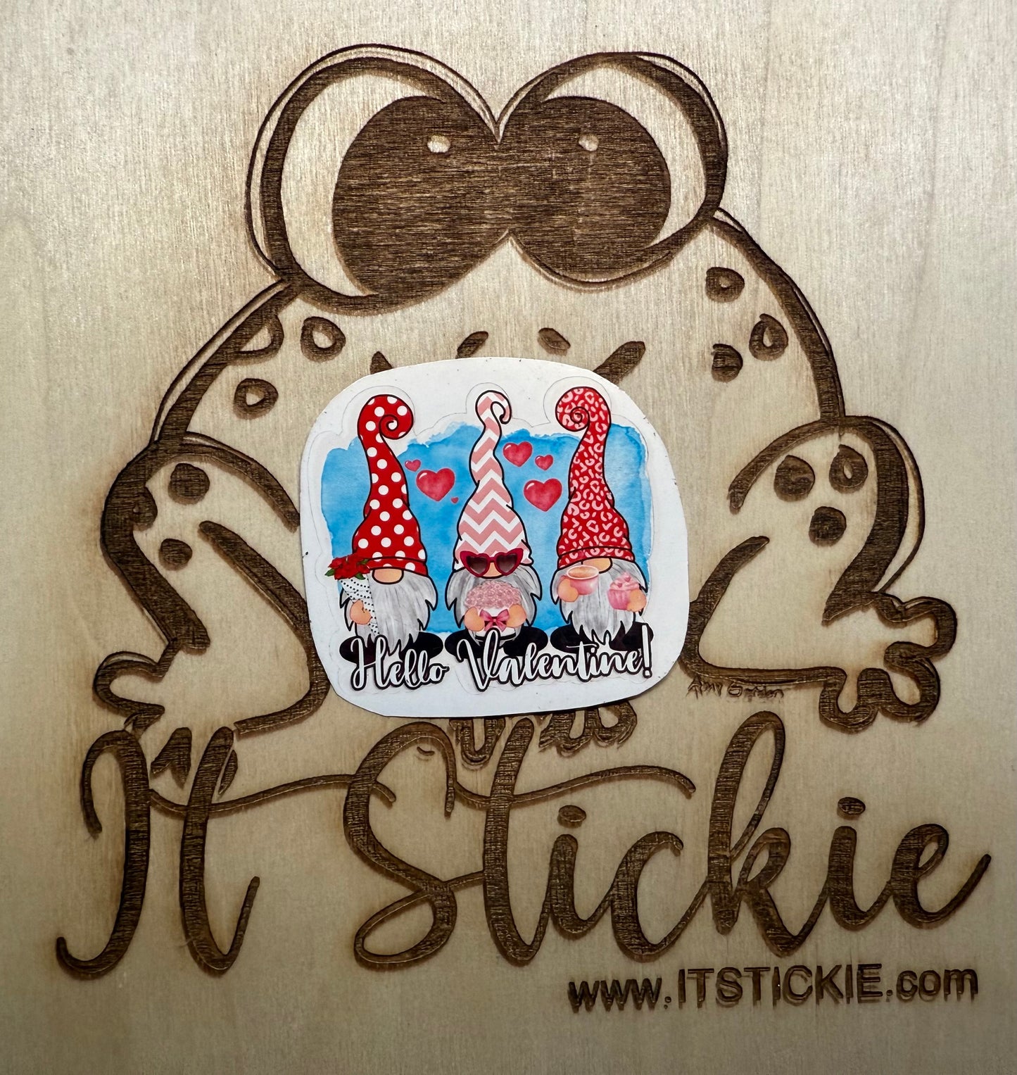 Hello Valentine gnome sticker image 0