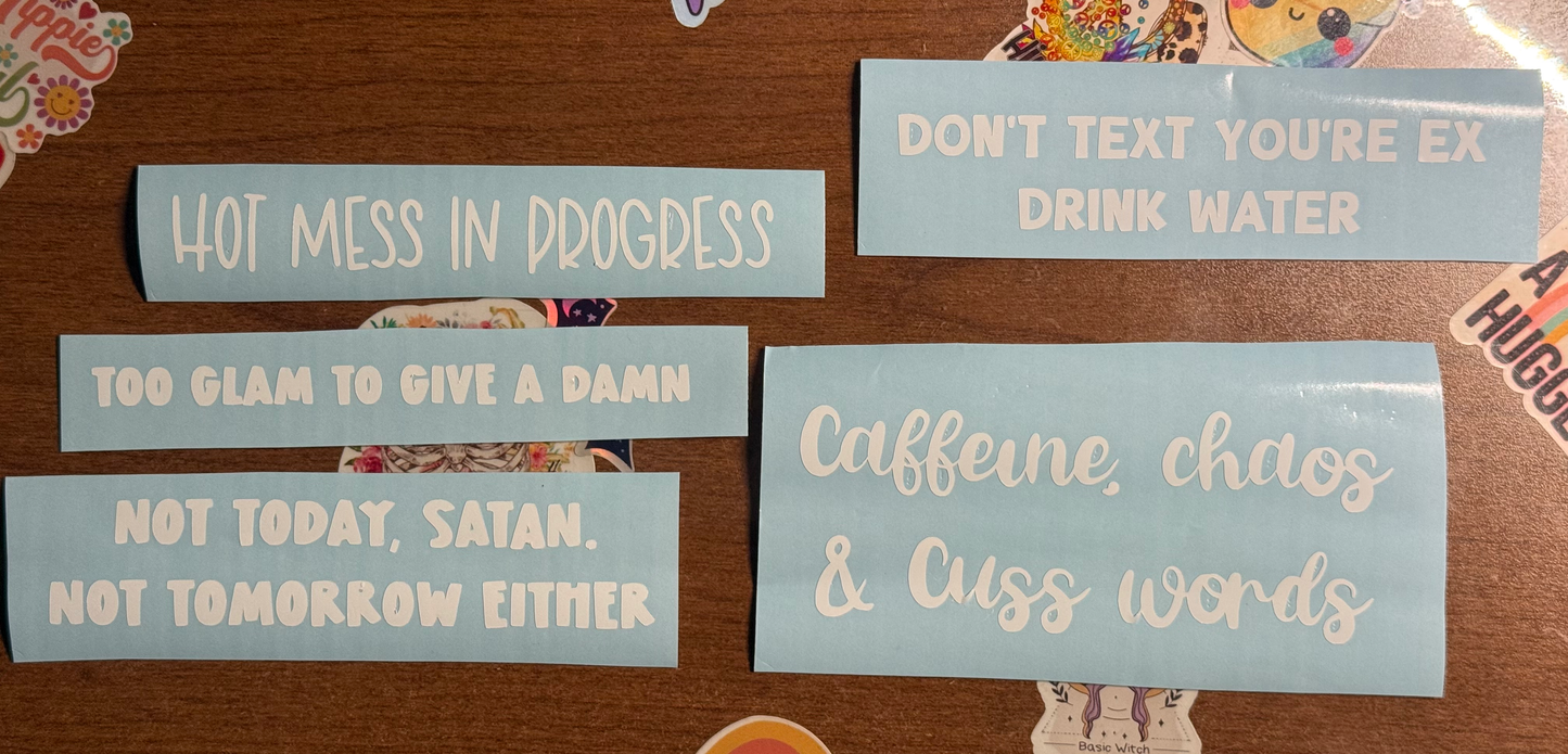 Sassy AF Sticker Bundle | Funny Quote Decals | Waterproof Vinyl Stickers for Wat image 0