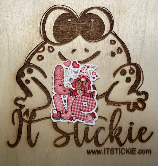 Valentine's Day Love Gnome Sticker image 0