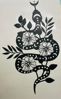 Snake & Flowers Decal, Car Decal, Laptop Sticker, Vinyl Dec image 0