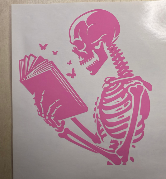 Skully Reading Decal image 0
