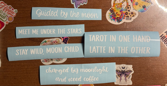 🌙 Moon Mood Magic Vinyl Decal Bundle – Set of 5 Celestial Quote Stickers (5”) image 0
