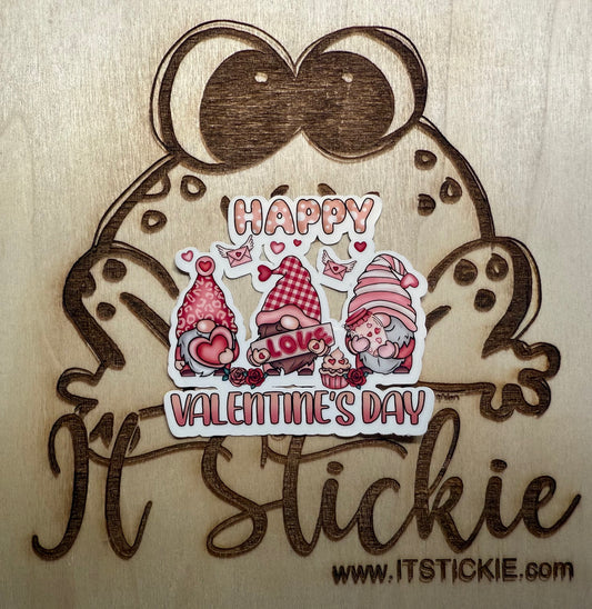 Happy Valentin's Day Trio Gnomes Sticker image 0