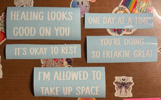 Mirror Affirmation Sticker Bundle | Motivational Daily Reminder Decals | Mental image 0