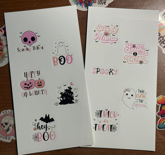 Pink Halloween Stickers