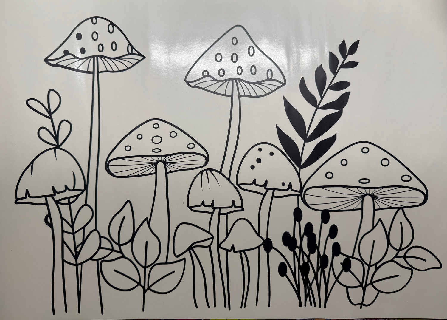 Mushroom Garden Almost Full Window Decal image 0