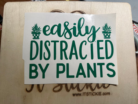 Easily distracted by plants decal image 0