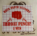 Rock Paper Scissors Throat Punch I win Decal image 0