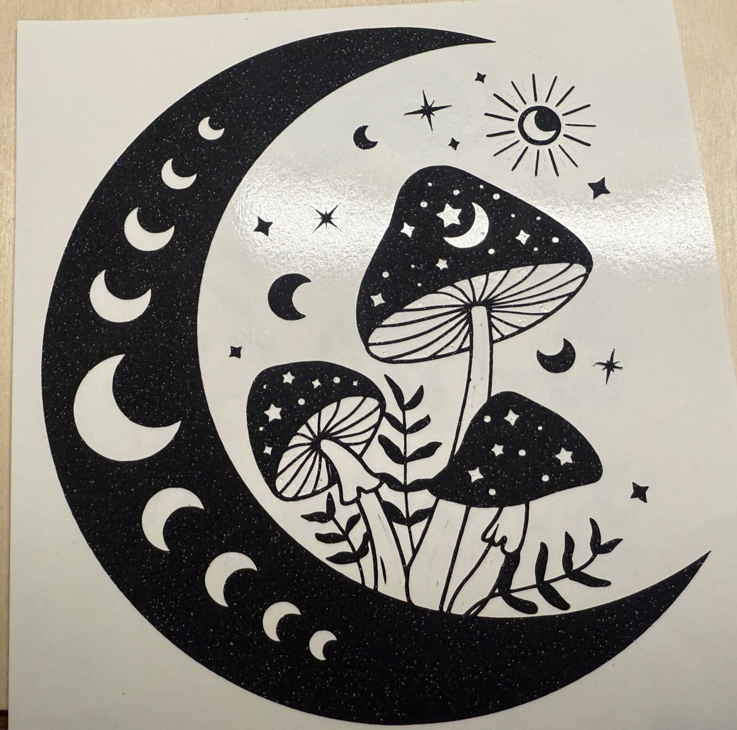 Moon and Mushrooms Decal image 0