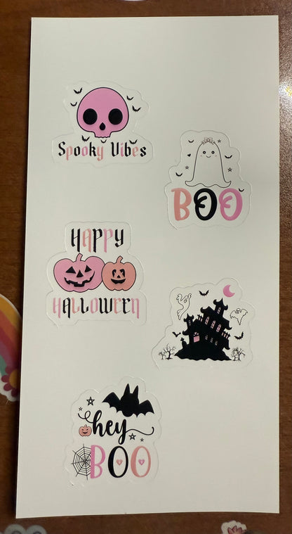 Pink Halloween Stickers