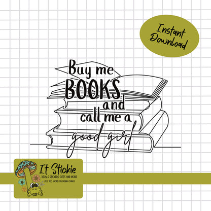 Buy Me Books T-Shirt Design PNG