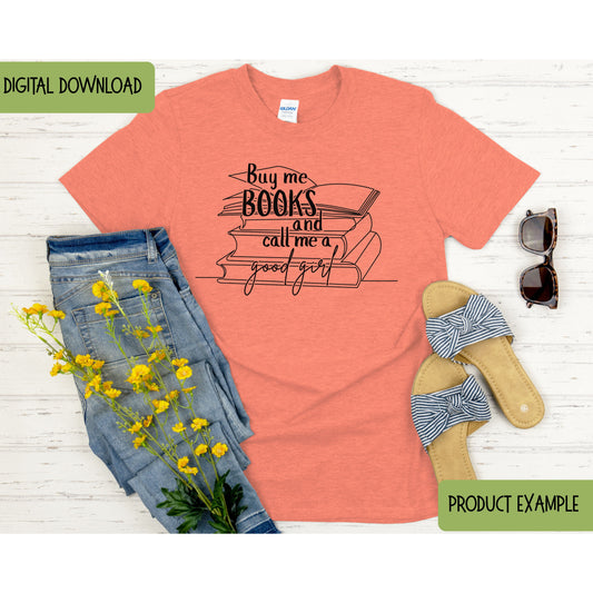 Buy Me Books T-Shirt Design PNG