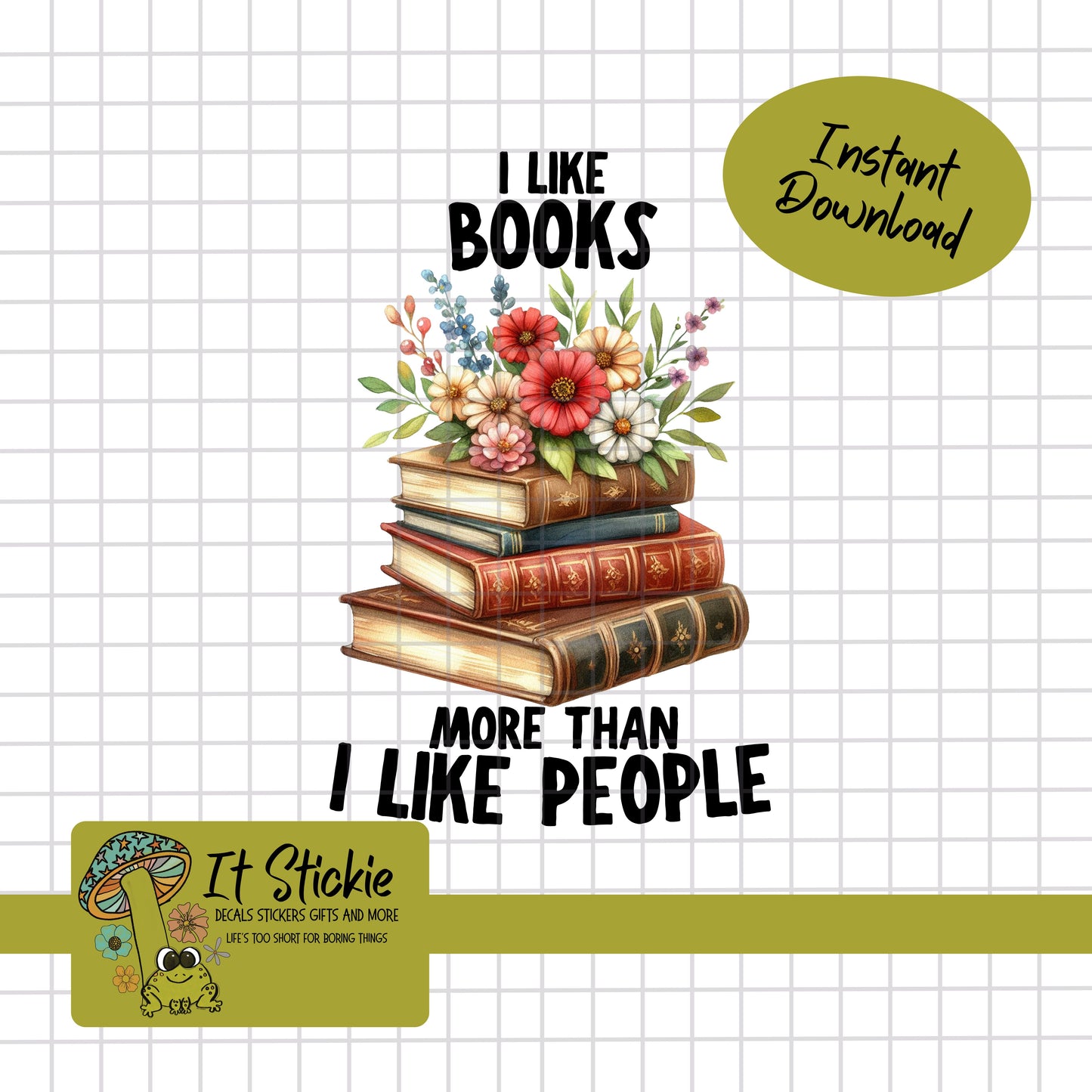 I Like Books More than I like People T-Shirt Design PNG