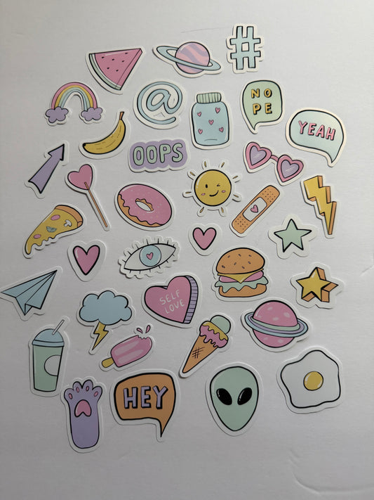 Retro Sticker Pack | 35-Piece Vintage Vibes Collection