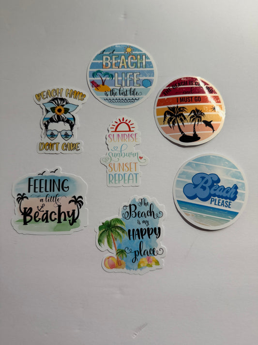 Beach Sticker Pack | 7-Piece Coastal Collection
