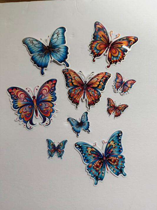 Butterfly Sticker Pack | 72-Piece Mixed Size Collection