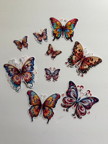 Butterfly Sticker Pack | 72-Piece Mixed Size Collection