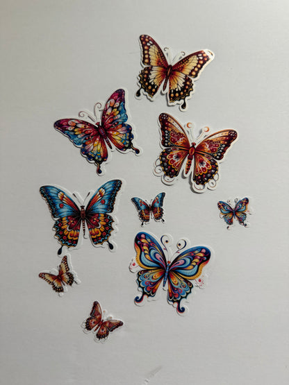 Butterfly Sticker Pack | 72-Piece Mixed Size Collection
