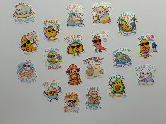 Funny Quote Sticker Pack | 20-Piece Chaos Collection