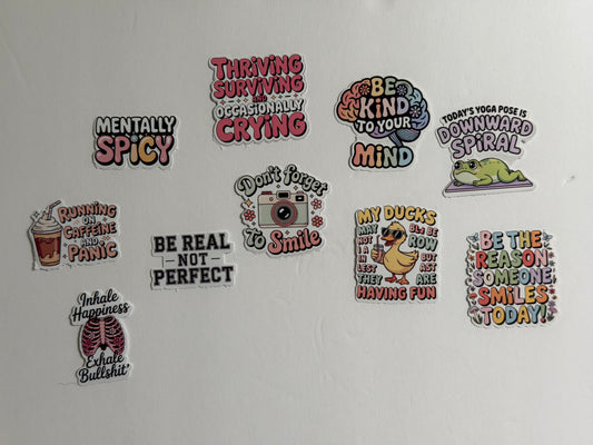 Motivational Sticker Pack | 10-Piece Positive Vibes Collection
