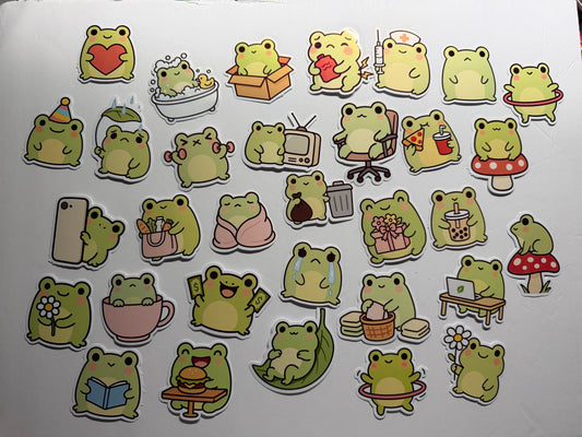 Kawaii Frog Sticker Collection