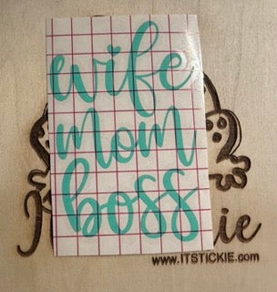 Wife Mom Boss Decal image 0