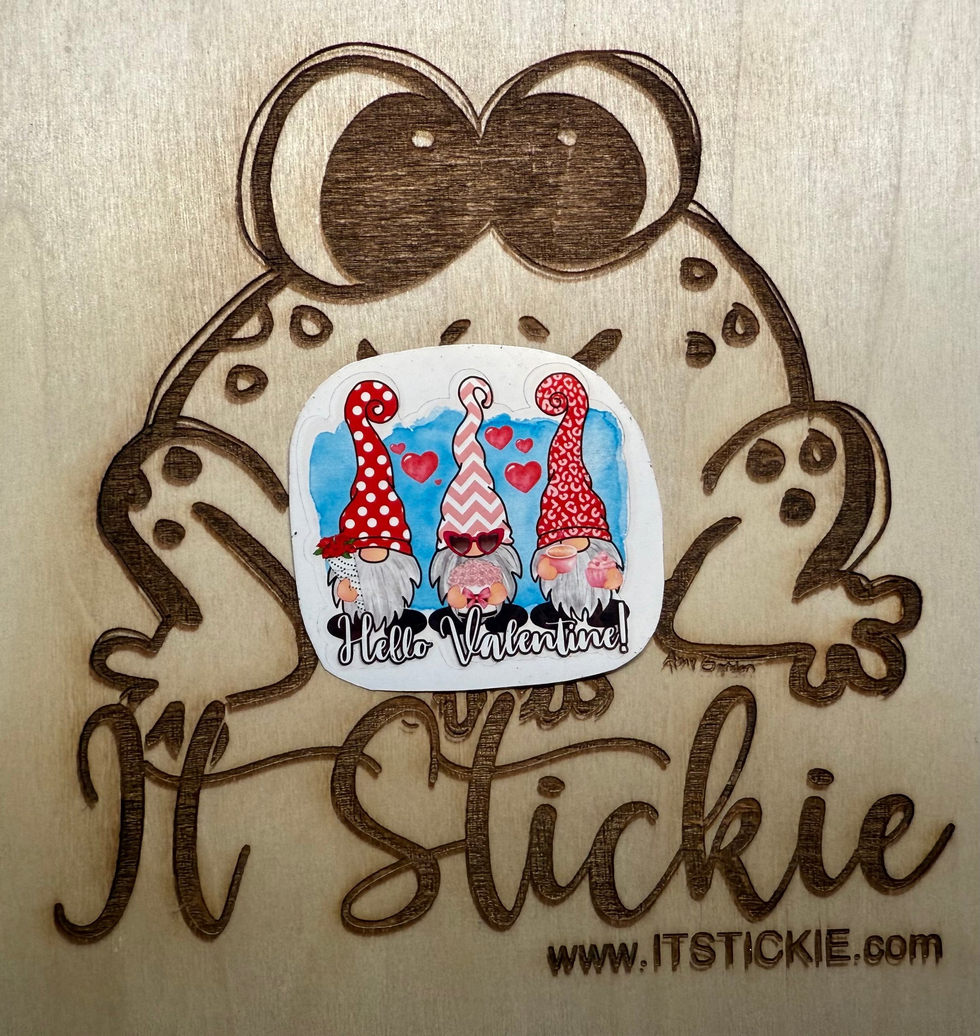 Hello Valentine gnome sticker image 0