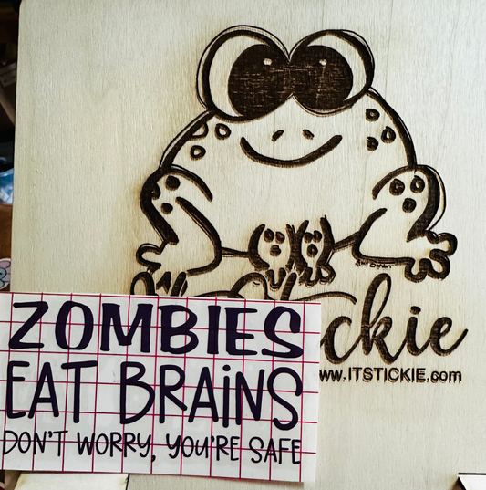 Zombies eat brains Decal image 0